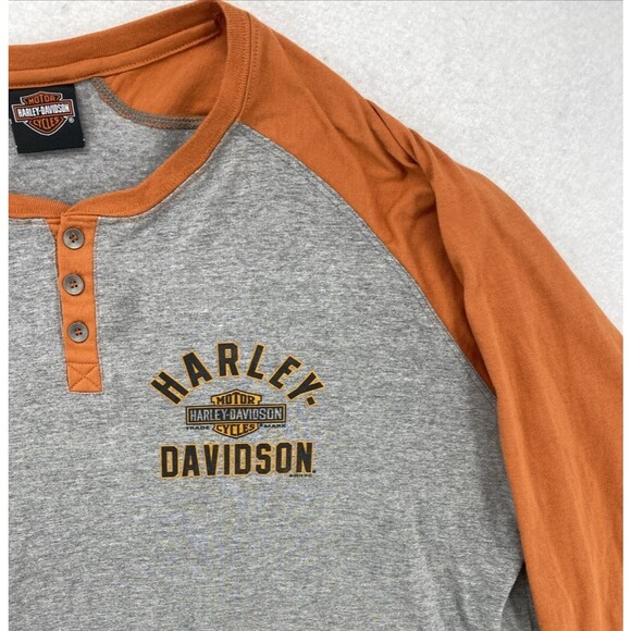 Harley Davidson Shirt Mens 2XL XXL Henley Natchez Trace Muscle Shoals Alabama - Picture 3 of 9